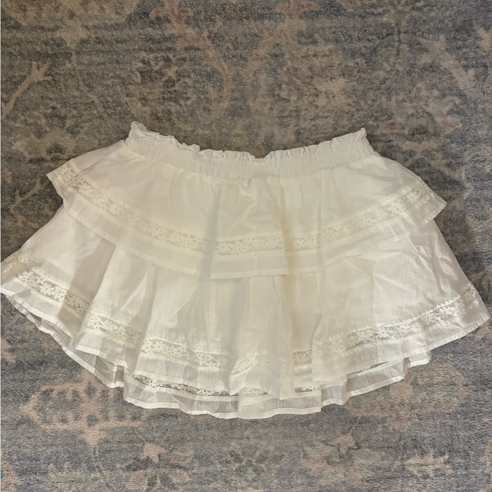 White Layered Mini Skirt